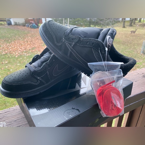 Travis Scott x Jordan 1 Retro Retro Low OG SP size 3Y BNIB Black Phantom (ps 3Y) - Picture 9 of 16